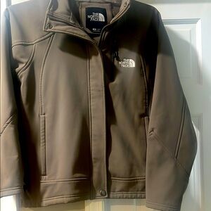 The North Face Brown Performance Jacket Soft Shell Full Zip size small polartec